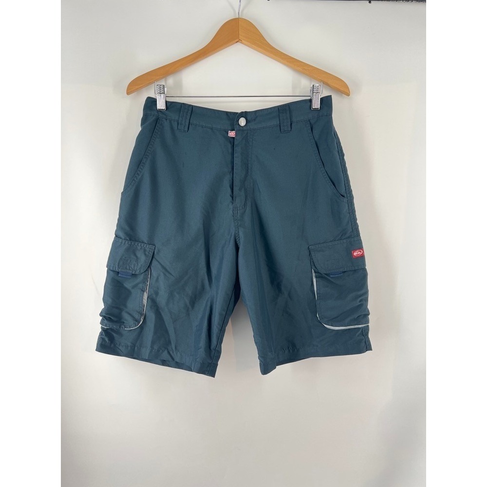 VTG Quiksilver Cargo Board Shorts Men 30 Blue Techwear Gorpcore Y2K Amphibious